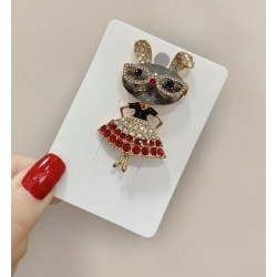 Altın Kaplama Renkli Kristal Taşlı Balık Broş