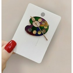 Fırça Detaylı Ressam Paleti Broş