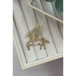 Işıltılı Pegasus (Kanatlı At) Broş