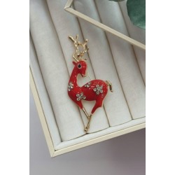 Zarif Kırmızı Geyik Broş