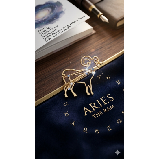 Koç Burcu Takımyıldızı Broş