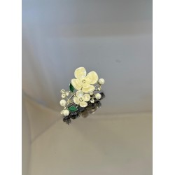rem Çiçek ve Yaprak Detaylı Vintage Broş