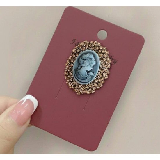 Safir Işıltılı Vintage Broş