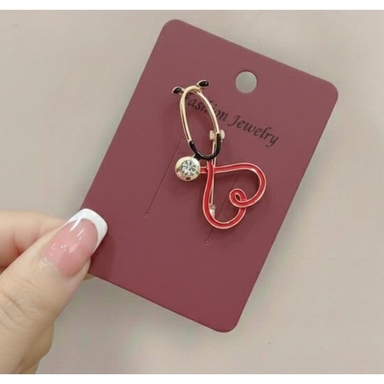 Kalp Detaylı Stetoskop Broş