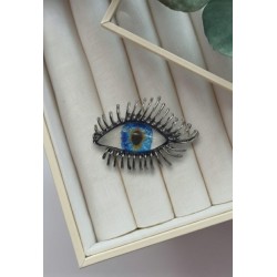 Mavi Göz ve Uzun Kirpik Broş
