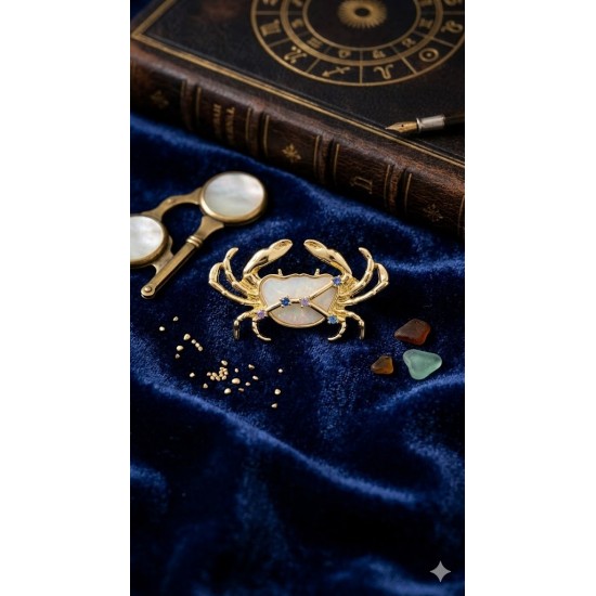 Yengeç Burcu Opal Broş